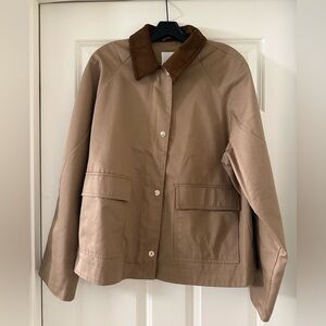 H&M Tan Utility Jacket with Brown Collar